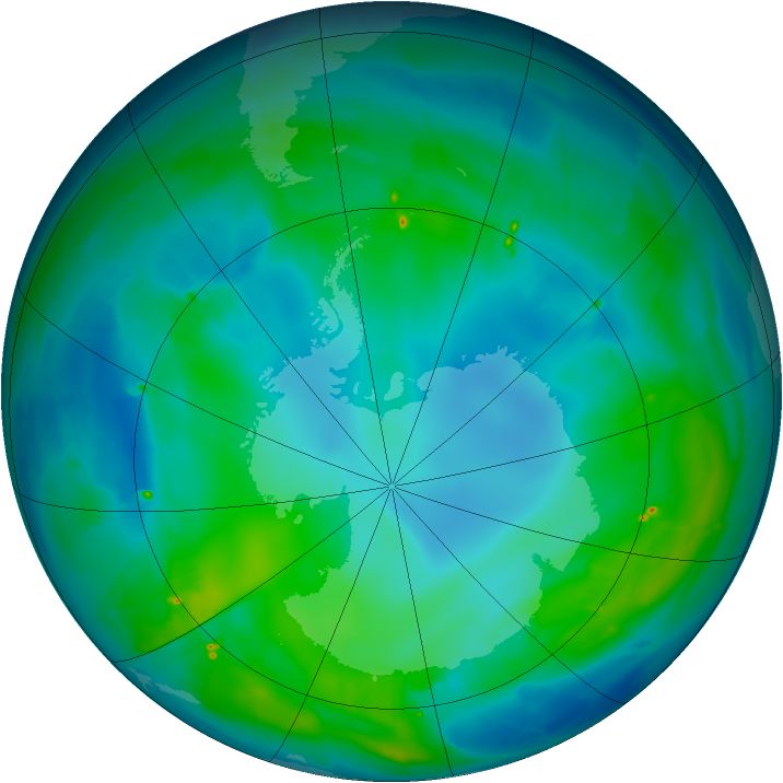 Antarctic ozone map for 03 May 2010